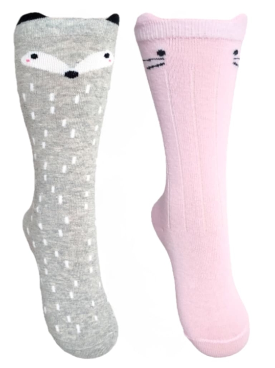 skarpetki-podkolanowki-liski-kotki-dla-dziewczynki-2-pak