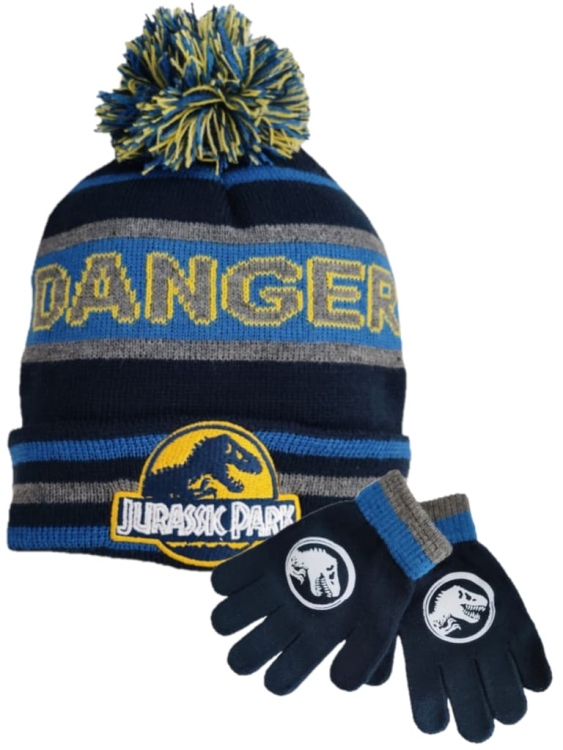 zestaw-czapka-zimowa-z-pomponem-rekawiczki-jurassic-world