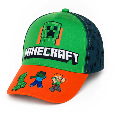 czapka-z-daszkiem-chlopieca-minecraft-na-lato-pomaranczowa