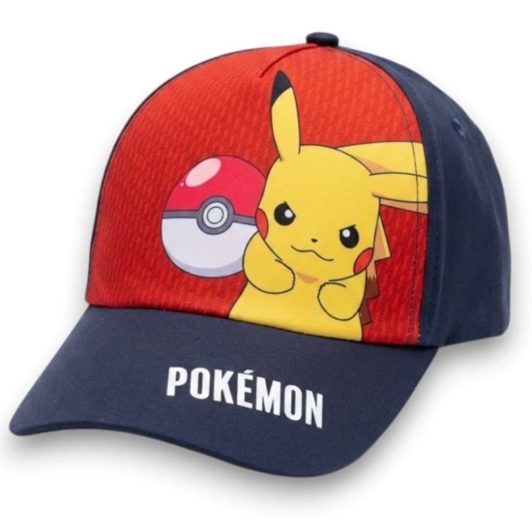 czapka-z-daszkiem-pokemon-pikachu-pokeball-czerwona-granatowa