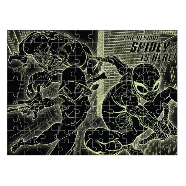 puzzle-marvel-spiderman-100-elementow-swiecace-kolorowanka-2w1