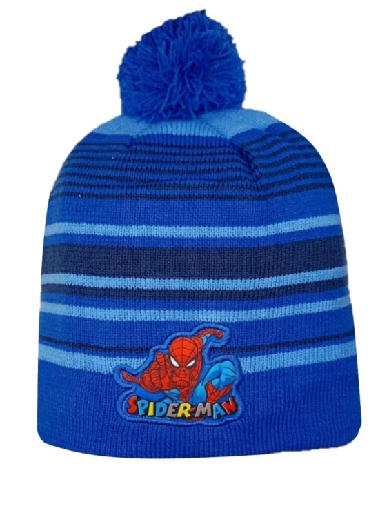 czapka-zimowa-dziecieca-spider-man-pompon