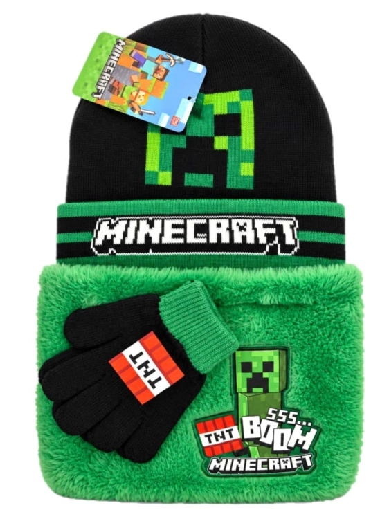zestaw-zimowy-minecraft-czapka-komin-rekawiczki