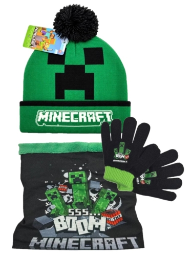 zestaw-zimowy-minecraft-czapka-komin-rekawiczki