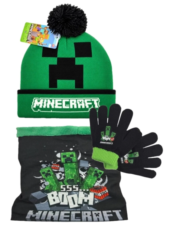 zestaw-zimowy-minecraft-czapka-komin-rekawiczki