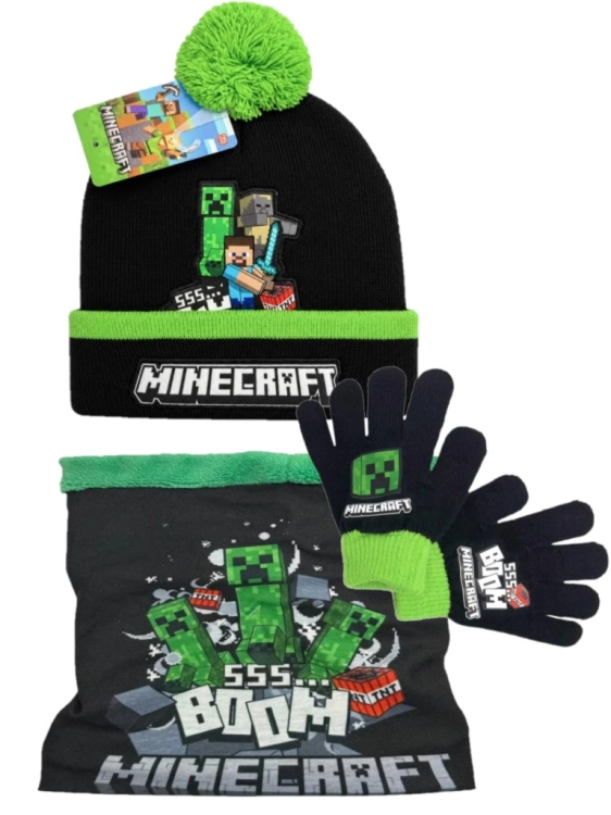 zestaw-zimowy-minecraft-czapka-komin-rekawiczki