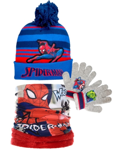komplet-zimowy-spiderman-czapka-komin-rekawiczki